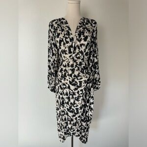 Rails Tyra Faux Wrap Dress Blurred Cheetah Print XS New